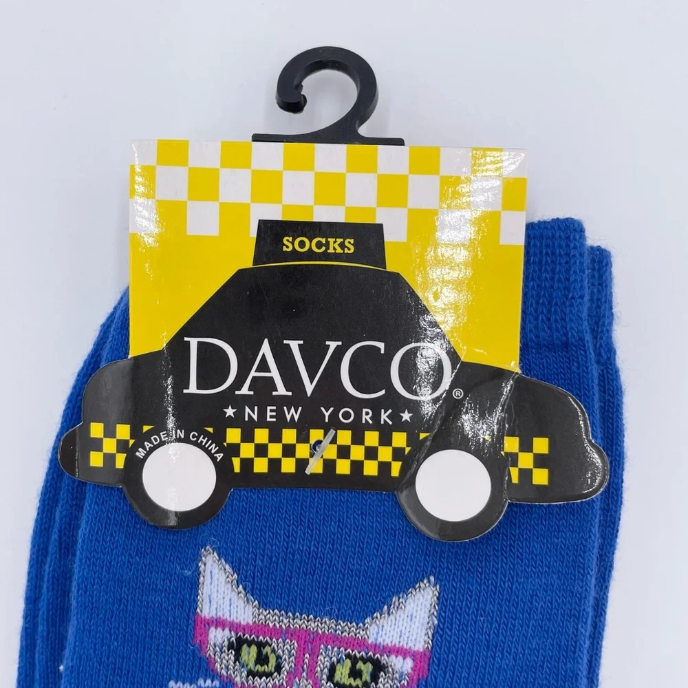 NEW Davco New York Clever Kitten Novelty Crew Socks Women's Size 9-11 Kitty Cat